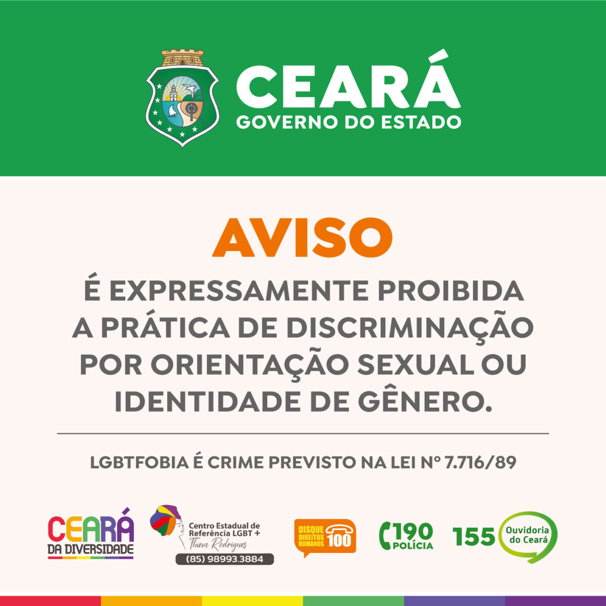 Placa Aviso LGBTfobia