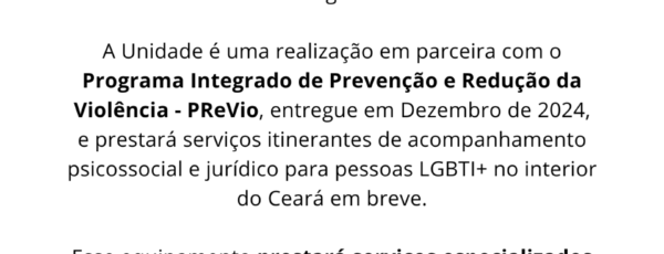 Nota Informativa sobre Unidade Móvel de Atendimento LGBTI+