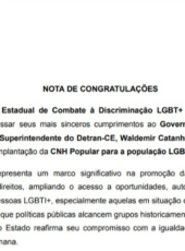 Conselho Estadual de Combate à Discriminação LGBT+ parabeniza Governo do Ceará pela implantação da CNH Popular para a população LGBTI+