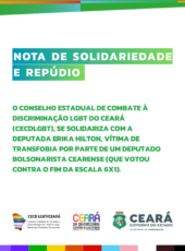 Conselho Estadual de Combate à Discriminação LGBT do Ceará lança nota de solidariedade à deputada Erika Hilton e repudia transfobia